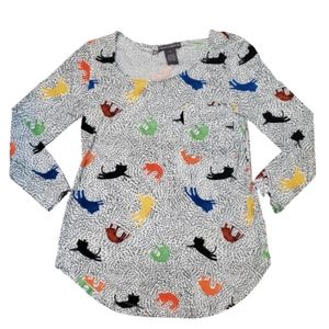 Chelsea & Theodore Novelty Print Cat Shirt